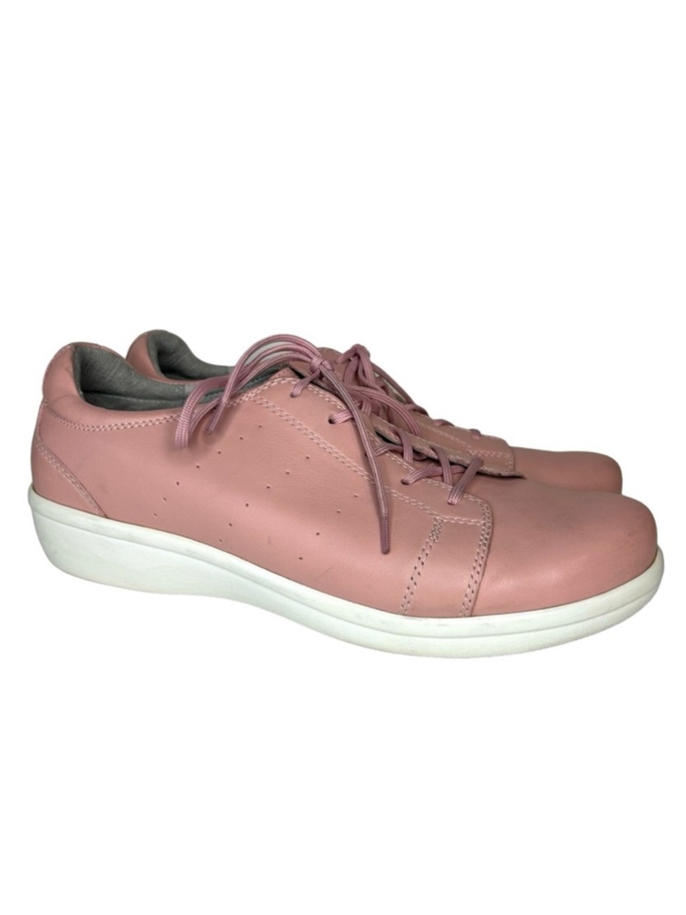 TRAQ Alegria Womens Size 41 US 10.5/11‎ Cliq Blush Pink Leather Lace Sneakers